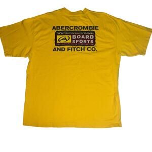 Vintage Y2K Abercrombie and Fitch graphic mustard yellow board sports t-shirt Me